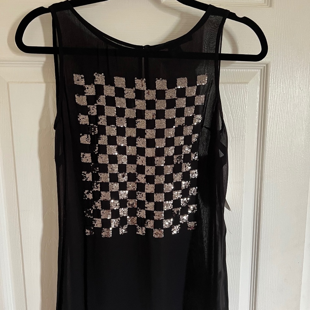 French Connection sequin sheer top
